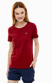 Однотонная футболка из хлопка Lacoste