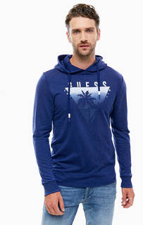 Синяя толстовка с принтом Guess