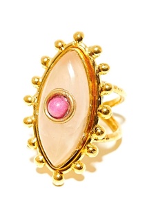 Позолоченное кольцо с рубином и кварцем Sylvia Toledano