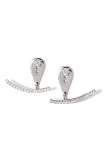Серебряные серьги с прозрачными фианитами Dzhanelli Jewellery