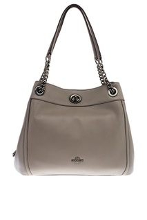 Серая сумка с декоративными ручками Coach