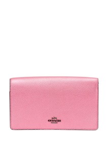 Розовая сумка с логотипом Foldover Coach