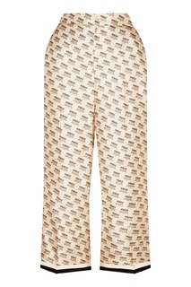 Шелковые брюки с принтом Gucci