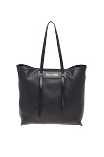 Черная кожаная сумка Grace Luxe Miu Miu