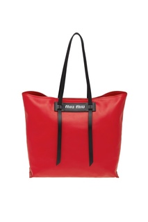 Красная кожаная сумка Grace Luxe Miu Miu