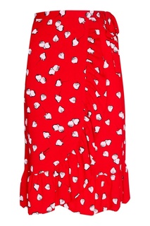 Красная юбка с принтом Miu Miu