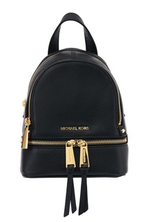 Черный кожаный рюкзак Rhea Zip Michael Kors