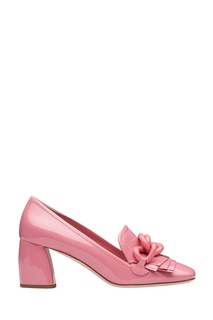 Розовые лакированные туфли с цепочкой Miu Miu