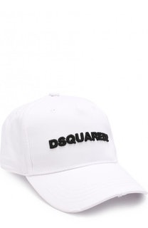 Хлопковая бейсболка с логотипом бренда Dsquared2