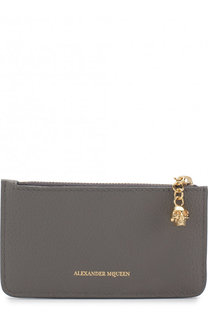 Кожаный футляр для кредитных карт с отделением на молнии Alexander McQueen