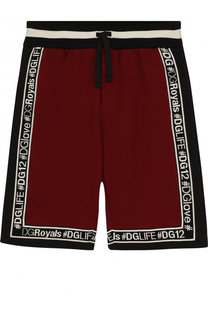 Хлопковые шорты с контрастной отделкой Dolce &amp; Gabbana