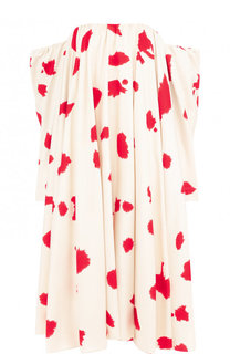 Шелковое платье-миди свободного кроя с принтом CALVIN KLEIN 205W39NYC