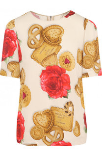 Топ с круглым вырезом и принтом Dolce &amp; Gabbana