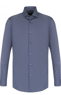 Хлопковая сорочка с воротником кент Ermenegildo Zegna