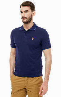 Хлопковая футболка поло с вышивкой Aeronautica Militare