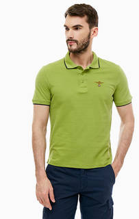 Хлопковая футболка поло с вышивкой Aeronautica Militare