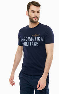 Хлопковая футболка с принтом Aeronautica Militare