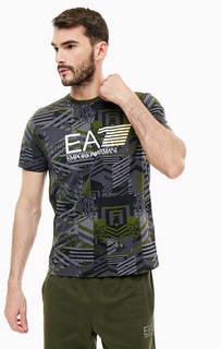Футболка из хлопка с короткими рукавами EA7