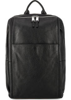 Вместительный черный кожаный рюкзак Gianni Conti