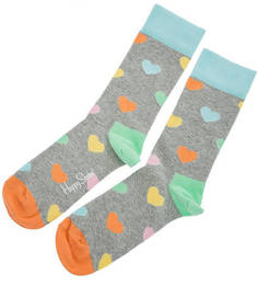 Серые хлопковые носки в горошек Happy Socks
