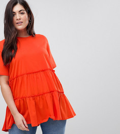 Многослойная футболка ASOS CURVE - Оранжевый