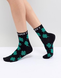 Носки с блестками ASOS DESIGN Lucky - Черный