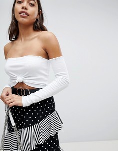 Кроп-топ с открытыми плечами Missguided - Белый