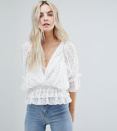 Блузка в горошек Boohoo Petite - Белый