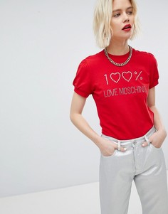 Футболка с принтом Love Moschino - Красный