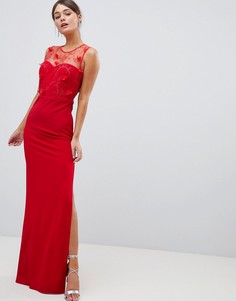 Платье макси с цветочной вышивкой City Goddess - Красный