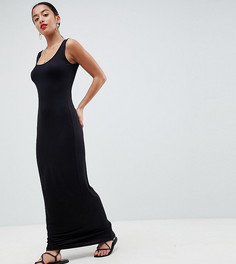 Платье макси с овальным вырезом Boohoo Petite - Черный