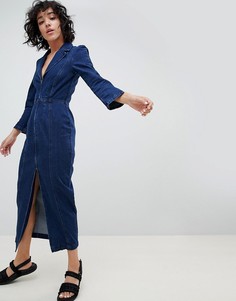 Джинсовое платье-блейзер цвета индиго ASOS DESIGN - Синий