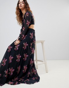 Платье макси с цветочным принтом и вырезом Zibi Maxi - Мульти