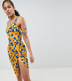 Платье миди с отделкой и абстрактным принтом ASOS DESIGN Tall - Мульти