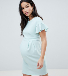 Облегающее платье мини с рукавами клеш ASOS DESIGN Maternity - Зеленый