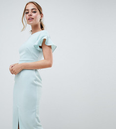 Облегающее платье миди с рукавами клеш ASOS DESIGN Petite - Зеленый