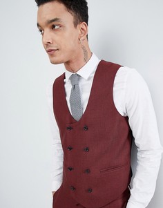 Красный фактурный приталенный жилет ASOS DESIGN Wedding - Красный
