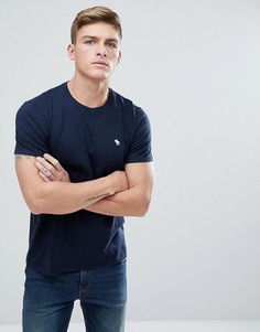 Темно-синяя футболка с круглым вырезом и логотипом Abercrombie &amp; Fitch - Темно-синий