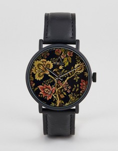 Черные часы с цветочным рисунком ASOS DESIGN - Черный