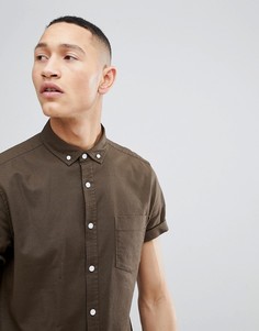 Приталенная оксфордская рубашка цвета хаки в стиле casual от ASOS DESIGN - Зеленый