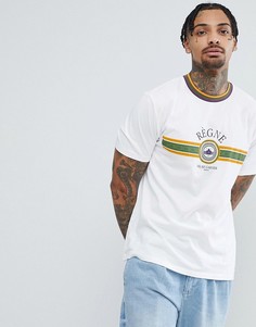 Футболка с принтом и контрастной отделкой на вороте ASOS DESIGN - Белый