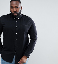Черная джинсовая рубашка узкого кроя ASOS DESIGN Plus - Черный