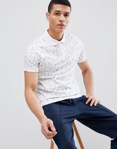 Футболка-поло со сплошным принтом Selected Homme - Белый