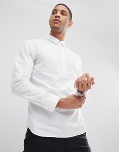 Рубашка классического кроя с короткой планкой Selected Homme - Белый