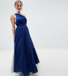 Платье макси на одно плечо из тюля ASOS DESIGN Petite - Фиолетовый