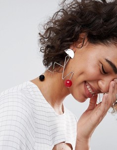 Броские серьги-подвески ASOS DESIGN - Серебряный