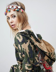 Фестивальная повязка с помпонами и монетами ASOS DESIGN - Мульти