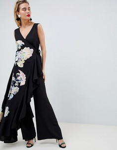 Премиум-комбинезон с вышивкой и драпировкой ASOS DESIGN - Мульти