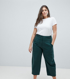 Зеленые широкие прямые брюки со съемным карманом сзади ASOS DESIGN Curve - Зеленый