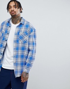Oversize-рубашка в клетку ASOS DESIGN - Синий